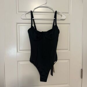 Black underwire one piece